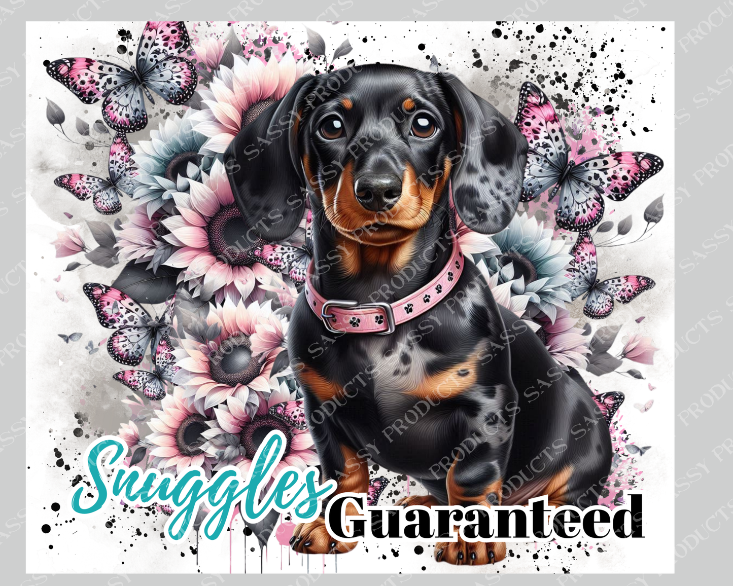 Dachshund Snuggles Guaranteed - 20oz tumbler sublimation wrap