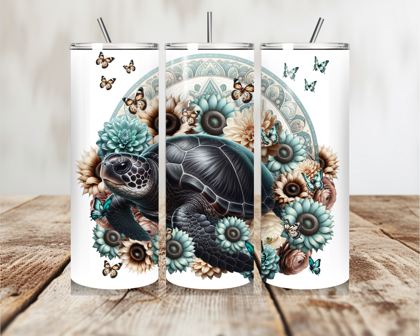 Turtle & Boho Blooms - Tumbler