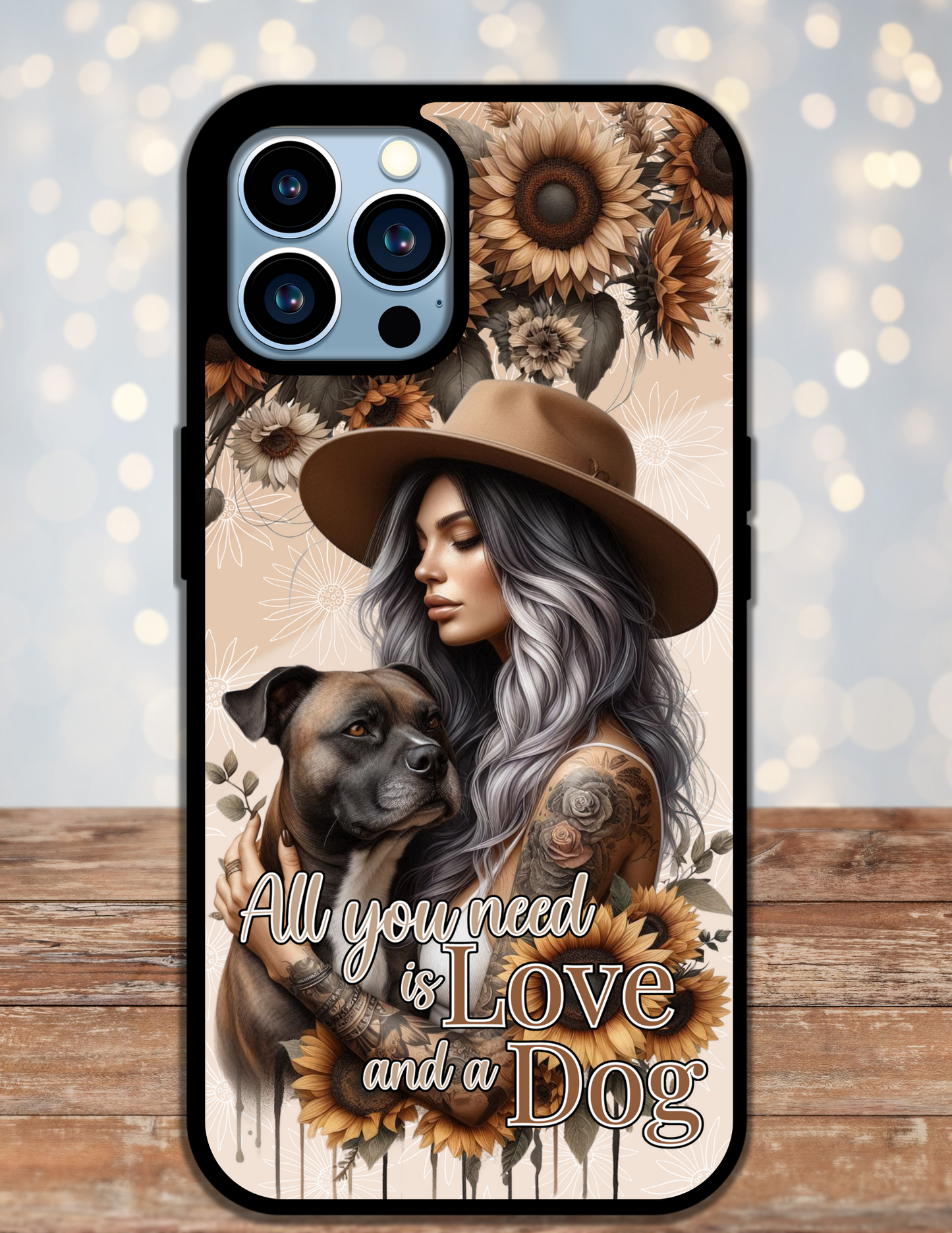 phone case - Staffie - All you need is love and a dog