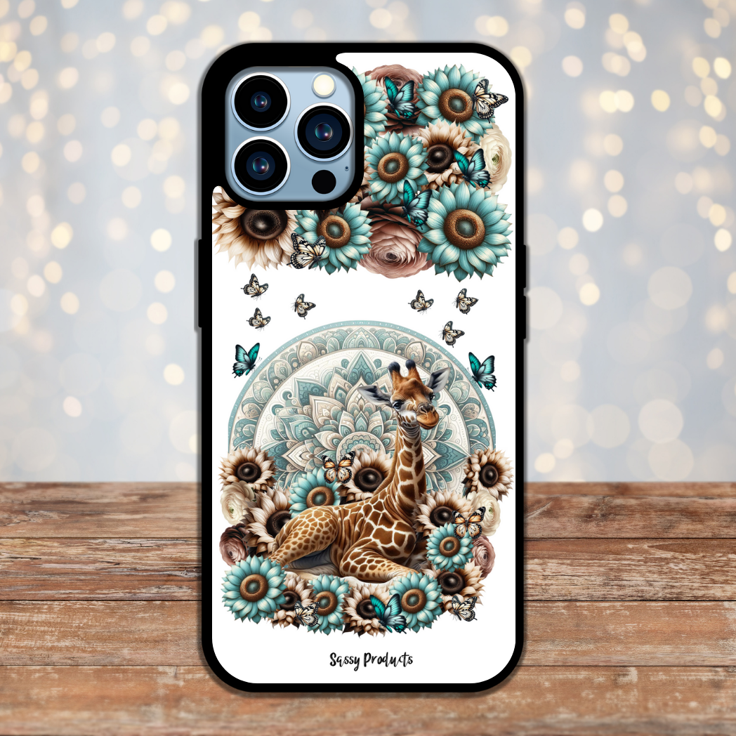 Giraffe & Boho Blooms - Phone Case