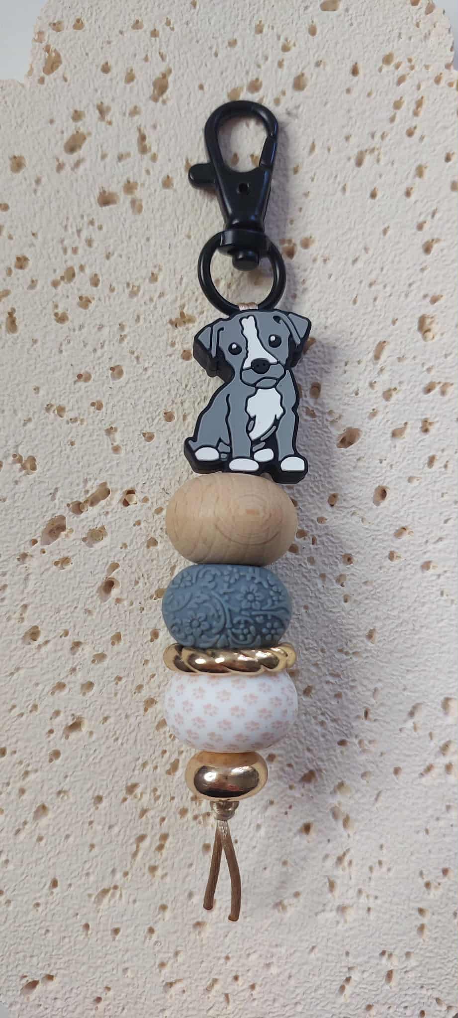 Staffy - Silcone Keychain with stylish beads