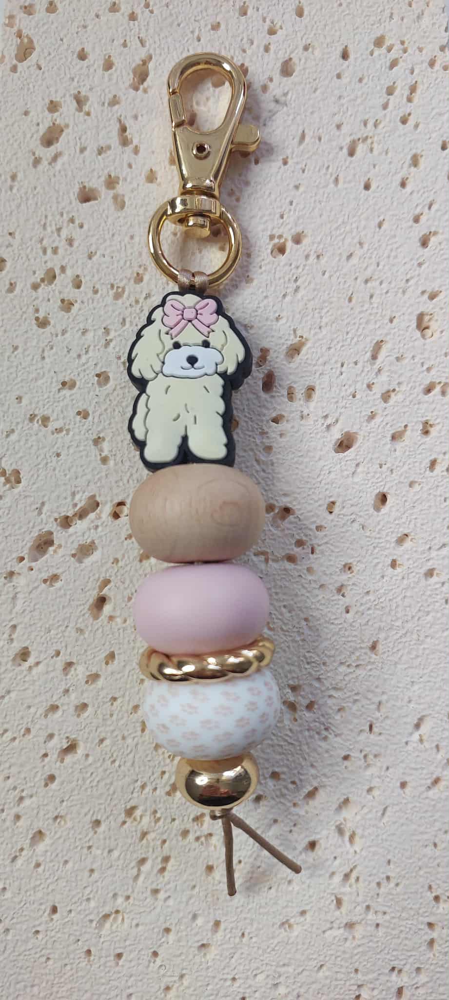 Poodle - Silcone Keychain with stylish beads