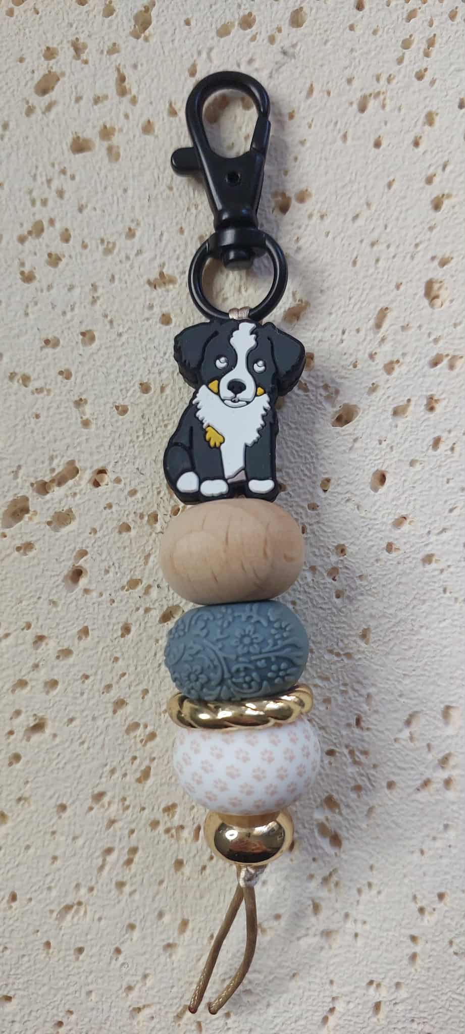 Border Collie- Silcone Keychain with Stylish Beads