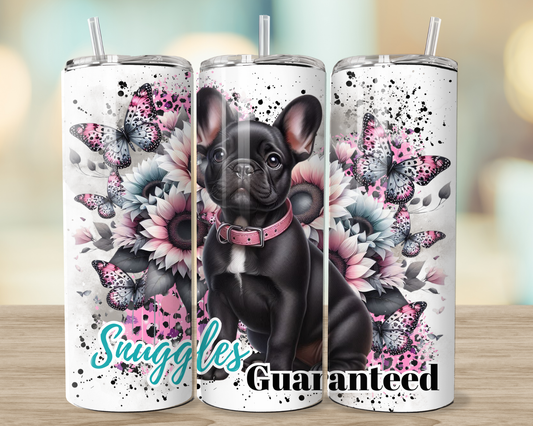 French Bulldog Snuggles Guaranteed - 20oz tumbler digital sublimation wrap