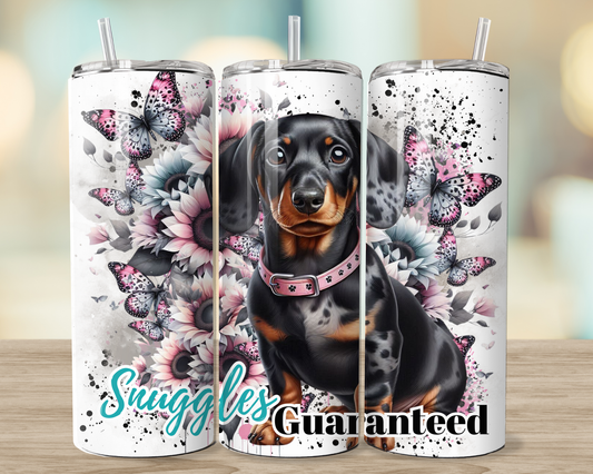 Dachshund Snuggles Guaranteed - 20oz tumbler sublimation wrap