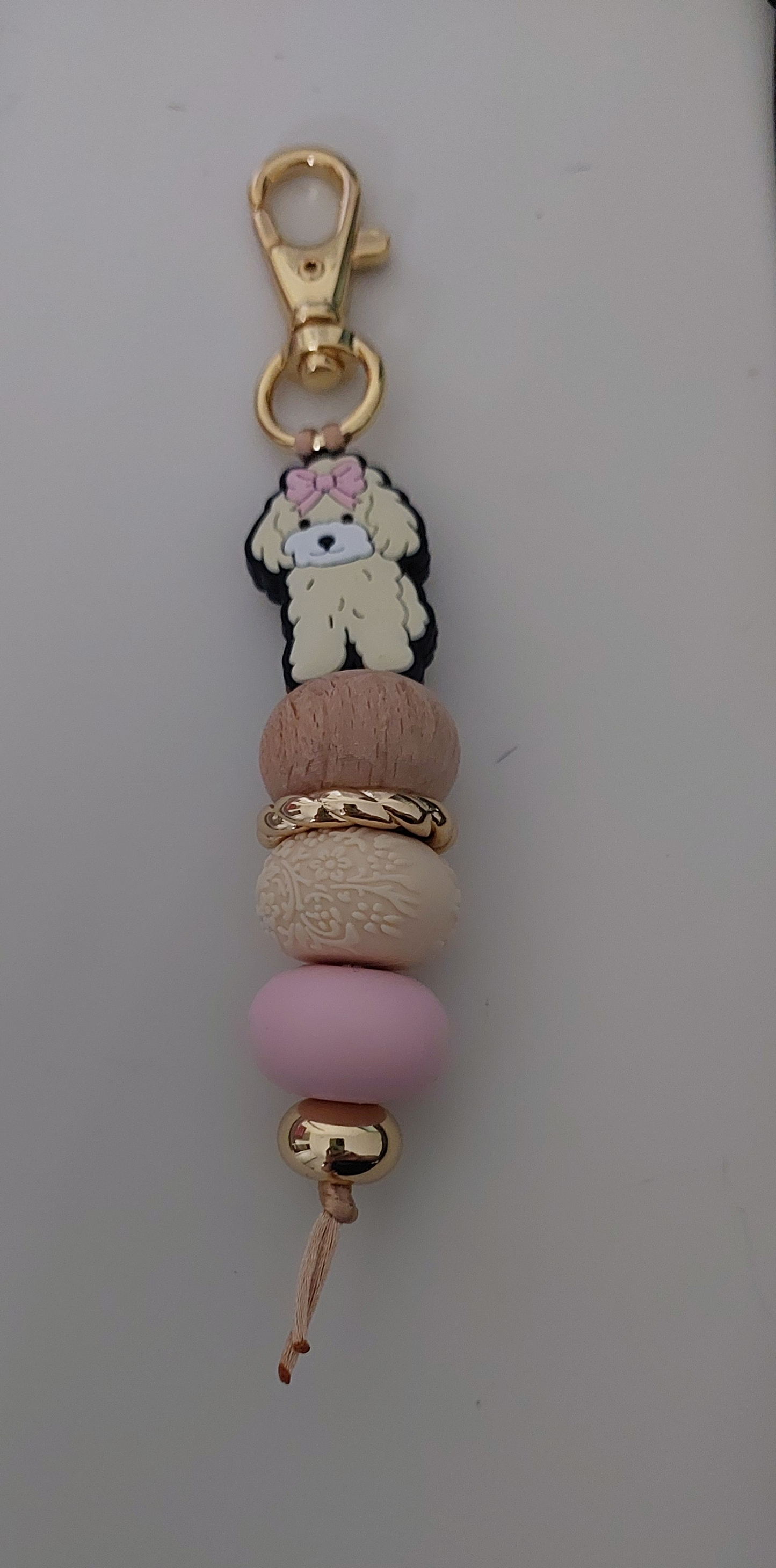 Poodle - Silcone Keychain with stylish beads