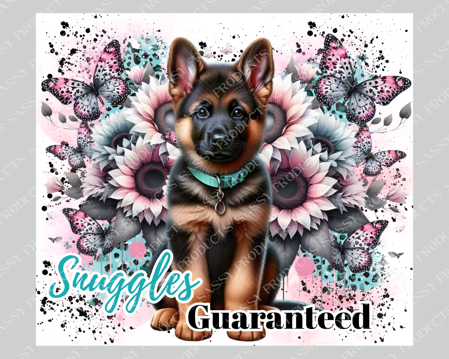 German Shepherd Snuggles Guaranteed - 20oz tumble digital sublimation wrap
