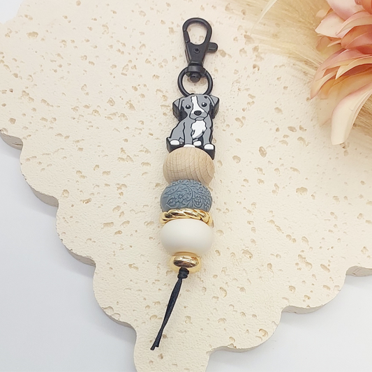 Staffy - Silcone Keychain with stylish beads