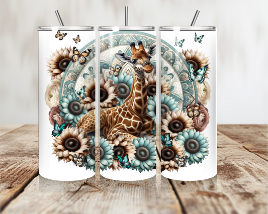 Giraffe & Boho Blooms - Tumbler