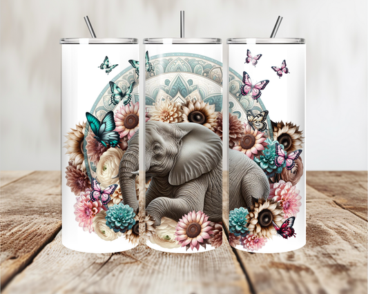 Elephant & Blooms -  Tumbler