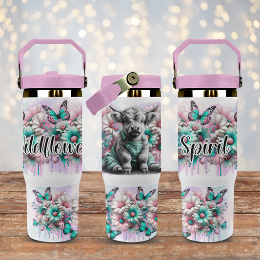 Wildflower Spirit 20oz Tumbler with Straw & Handle