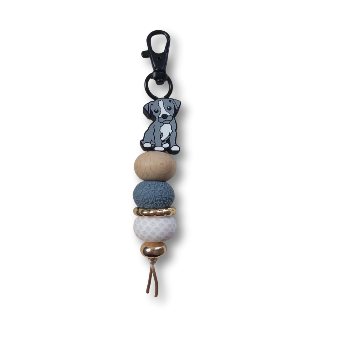 Staffy - Silcone Keychain with stylish beads