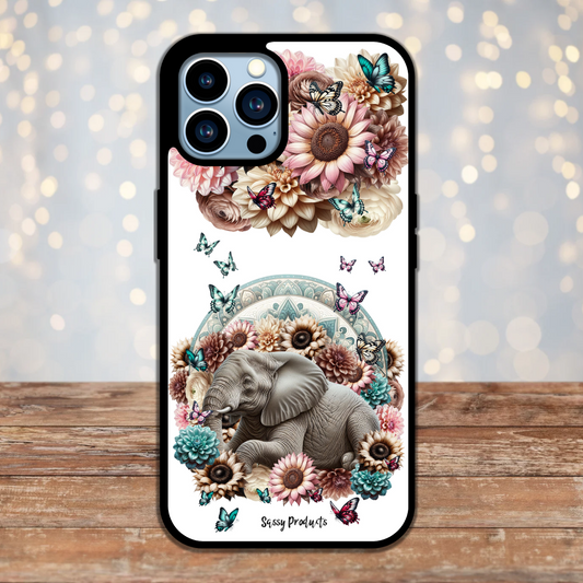 Whimsical Elephant & Florals - Phone Case