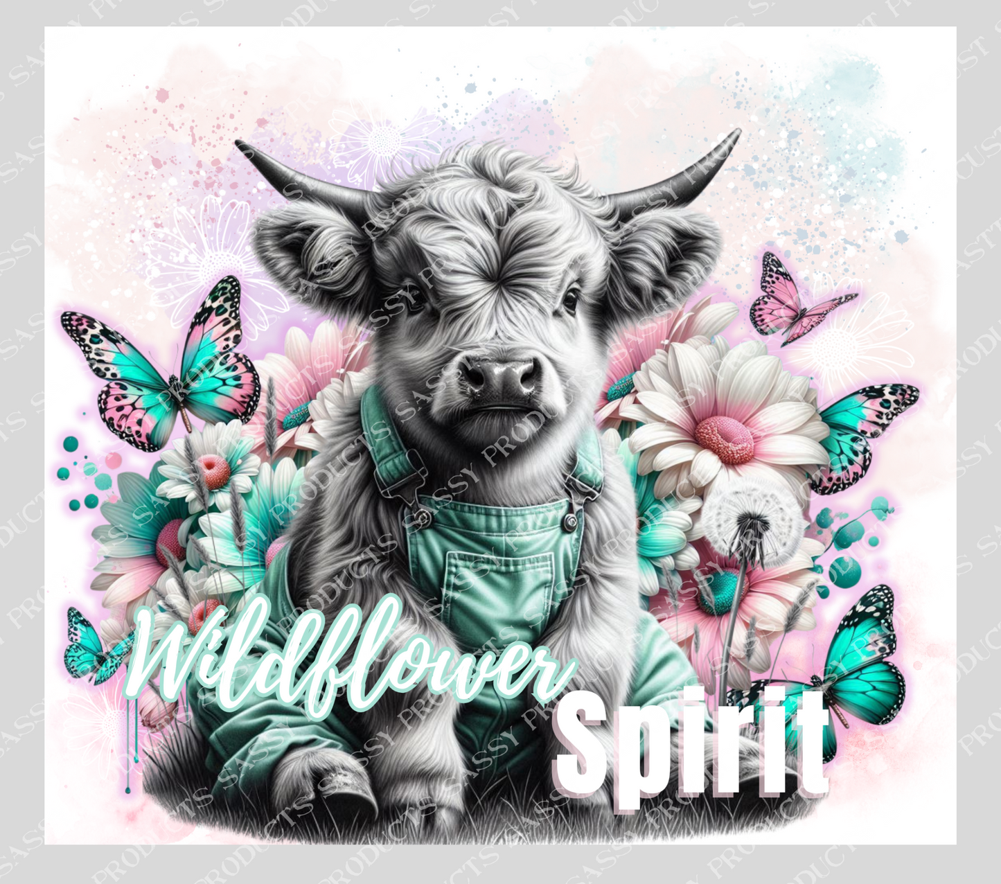 Wildflower Spirit 20oz tumbler digital sublimation wrap