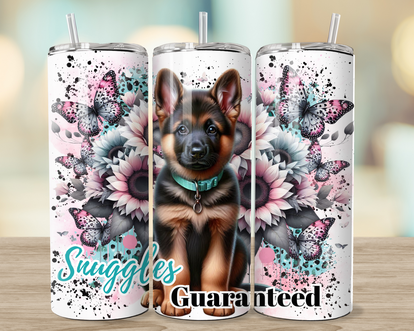 German Shepherd snuggles guaranteed- 20oz Tumbler stainless steel